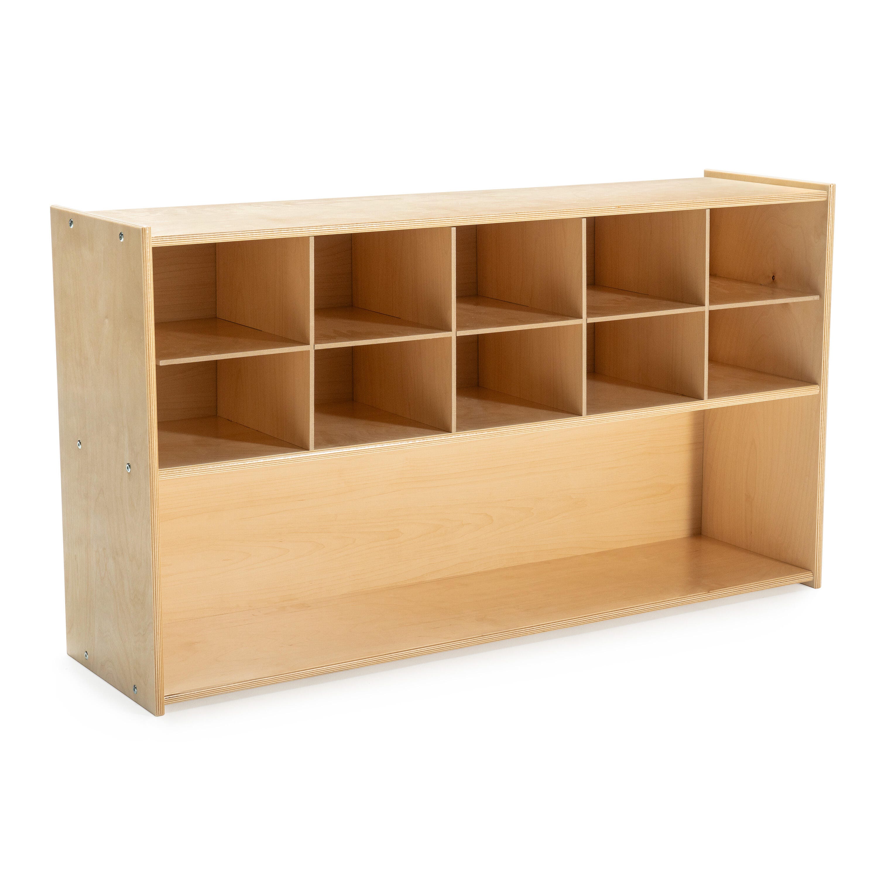 Childcraft ABC Furnishings Storage Unit, 2 Shelves, Cubbies With Inserts, 48 x 13 x 27-3/8 Inches 1537063